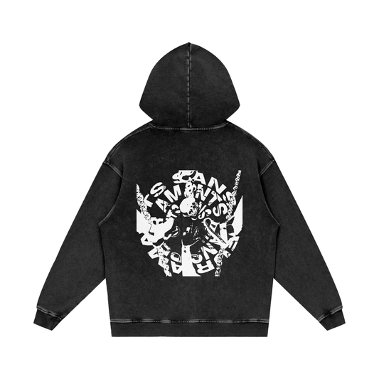 Snow Washed Loose Cotton Hoodie
