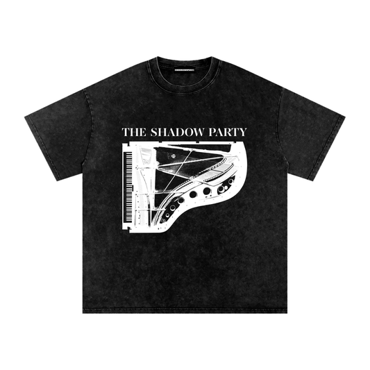 Grand Piano Snow Washed Oversized Cotton T-Shirt
