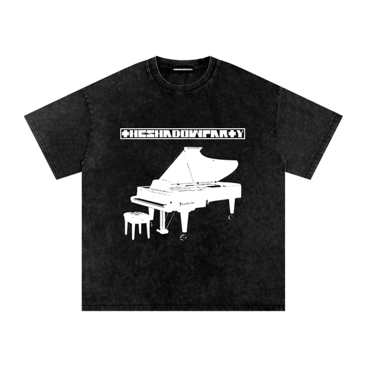 Grand Piano Bogo Snow Washed Oversized Cotton T-Shirt