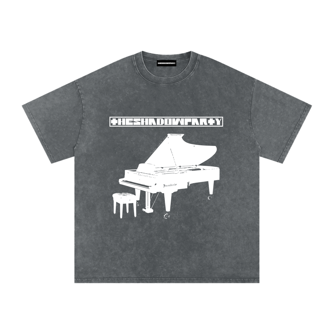 Grand Piano Bogo Snow Washed Oversized Cotton T-Shirt