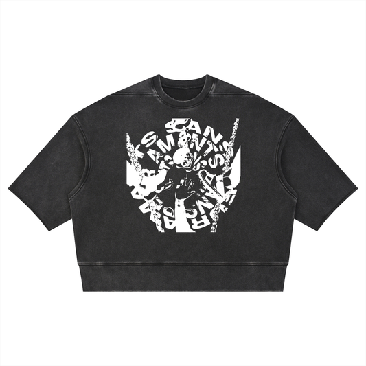 Unisex Mineral Wash Boxy Raw Edge T-Shirt